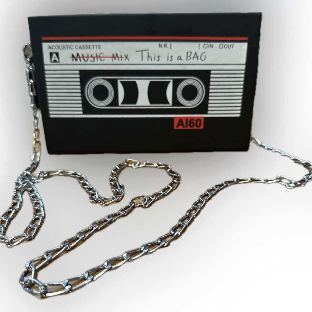 Retro Cassette Tape Bag - Black